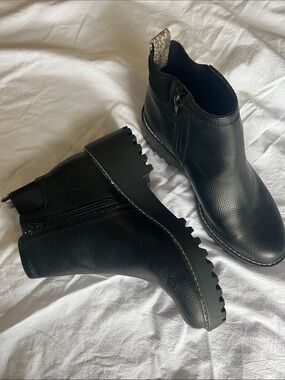 Classic Black Slip-On Leather Booties